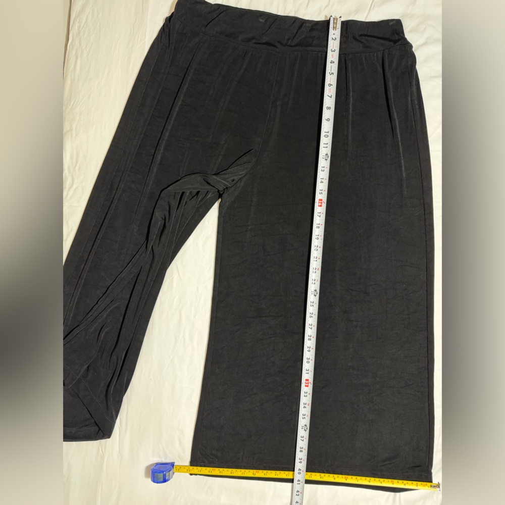 Classic Black Stretch Pull-on Wide Leg Pants 3XQuiet Lux Executive Essential NWT - Picture 2 of 13